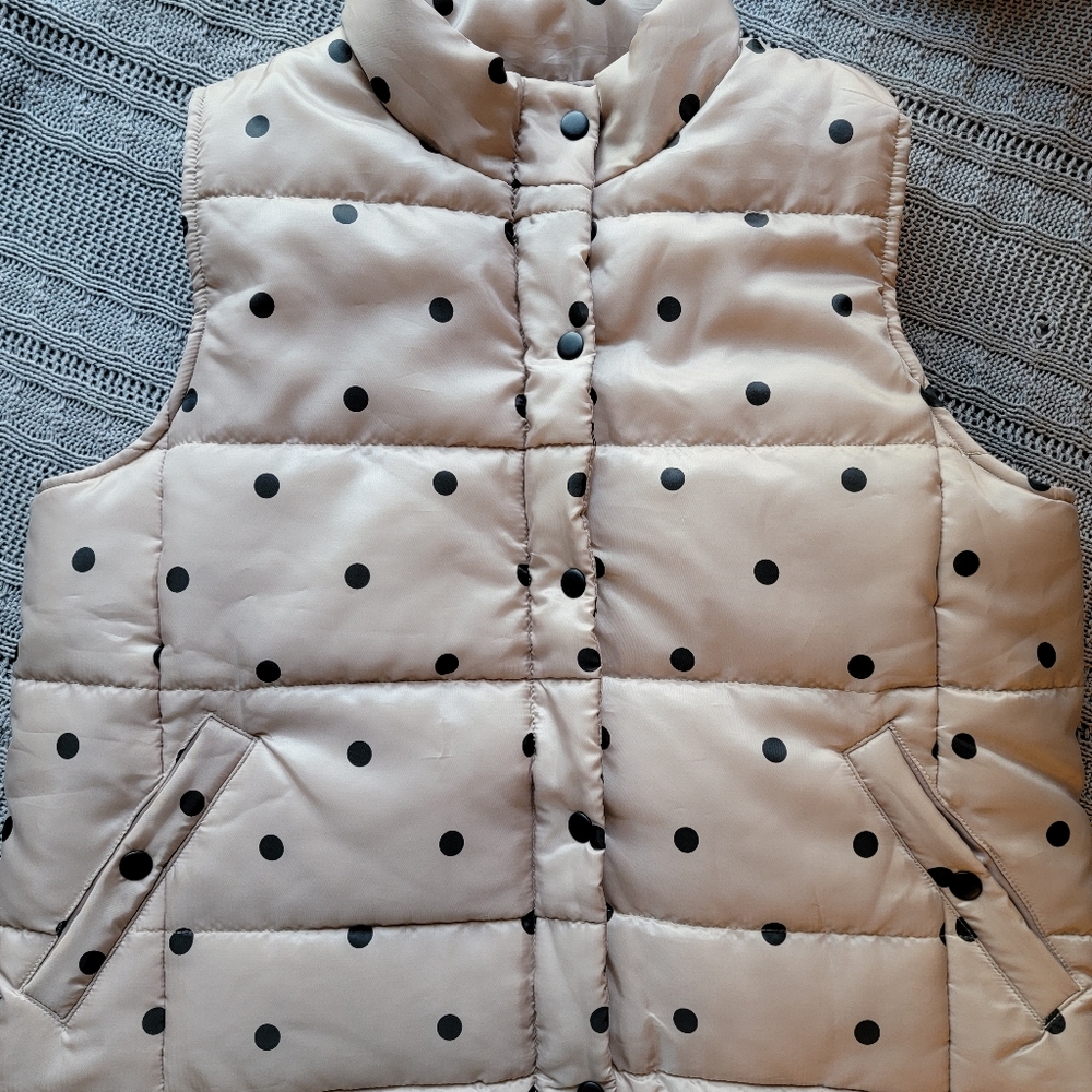 Polka Dot Puffer Vest - Picture 2 of 5